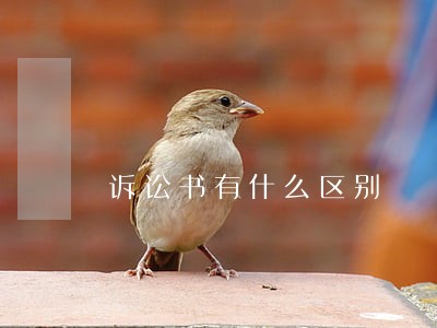 诉讼书有什么区别 诉讼书有什么区别