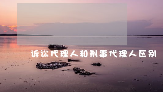 诉讼代理人和刑事代理人区别