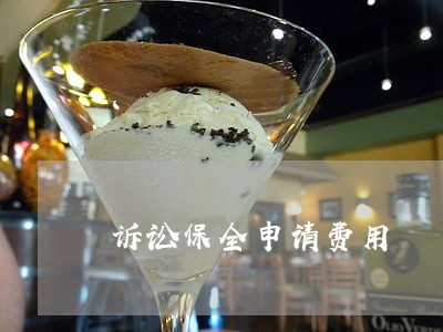 诉讼保全申请费用 诉讼保全申请费用