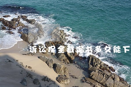 诉讼保全裁定书多久能下 诉讼保全裁定书多久能下
