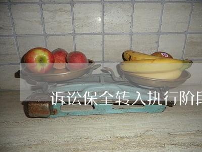 诉讼保全转入执行阶段 诉讼保全转入执行阶段