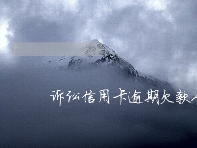 诉讼信用卡逾期欠款人的问题 诉讼信用卡逾期欠款人的问题