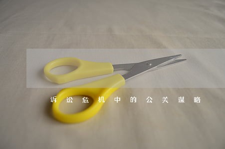 诉讼危机中的公关谋略 诉讼危机中的公关谋略