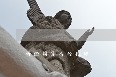诉讼投资人的微博 诉讼投资人的微博