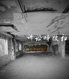 诉讼时效和排斥期间的概念
