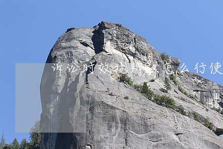 诉讼时效抗辩权怎么行使