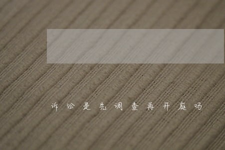 诉讼是先调查再开庭吗 诉讼是先调查再开庭吗
