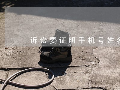 诉讼要证明手机号姓名 诉讼要证明手机号姓名