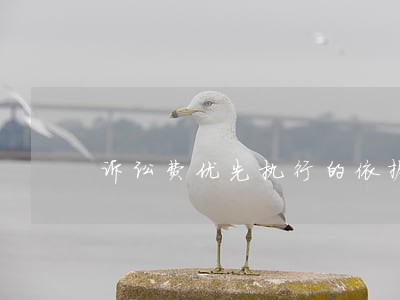 诉讼费优先执行的依据 诉讼费优先执行的依据
