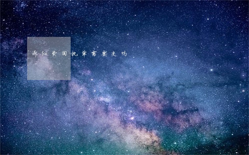 诉讼费回执单需要交吗