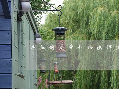 该如何简单介绍法律援助 该如何简单介绍法律援助