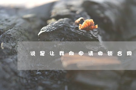 说是让我向申请撤销合同