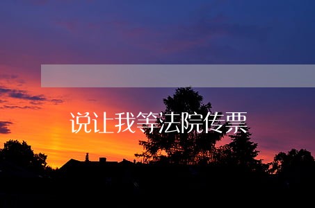 说让我等法院传票 说让我等法院传票