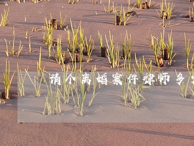 请个离婚案件律师多少钱 请个离婚案件律师多少钱