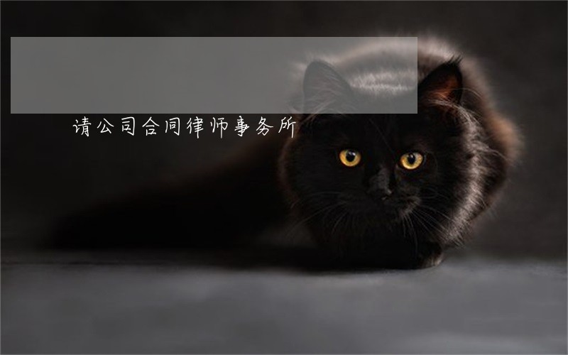 请公司合同律师事务所 请公司合同律师事务所