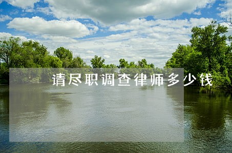 请尽职调查律师多少钱 请尽职调查律师多少钱