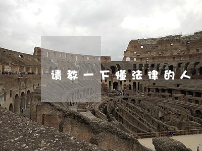 请教一下懂法律的人 请教一下懂法律的人