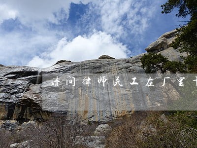 请问律师民工在厂里干活 请问律师民工在厂里干活