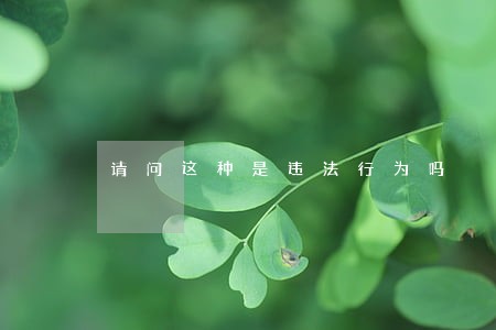 请问这种是违法行为吗 请问这种是违法行为吗