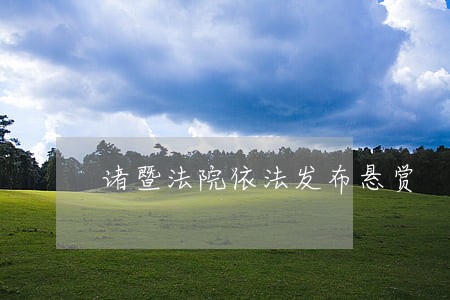 诸暨法院依法发布悬赏