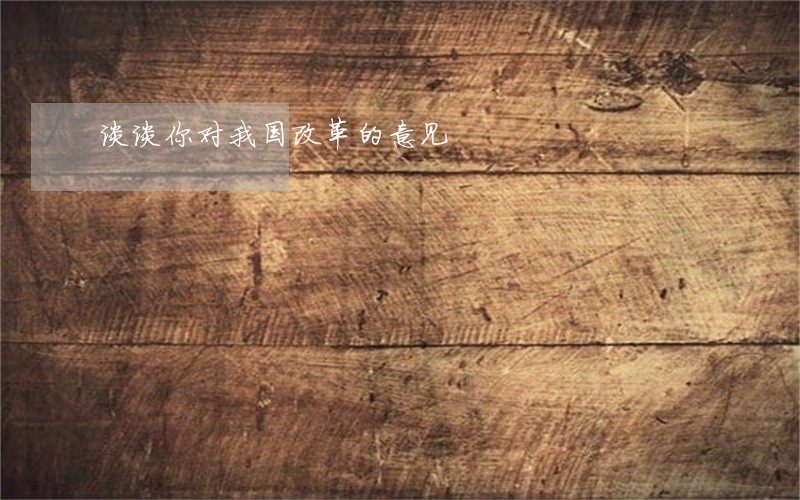 谈谈你对我国改革的意见 谈谈你对我国改革的意见
