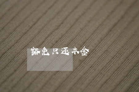豁免只还本金 豁免只还本金
