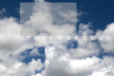 负债30万没有逾期公积金贷款 负债30万没有逾期公积金贷款