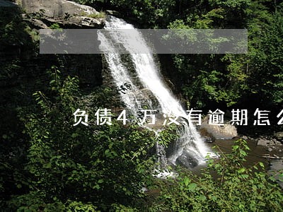 负债4万没有逾期怎么办 负债4万没有逾期怎么办