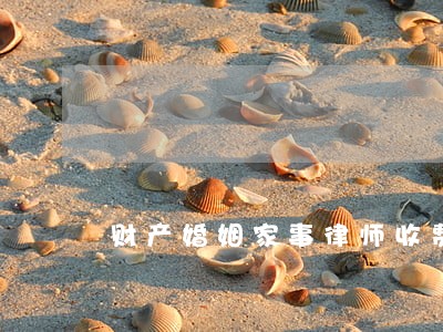 财产婚姻家事律师收费 财产婚姻家事律师收费
