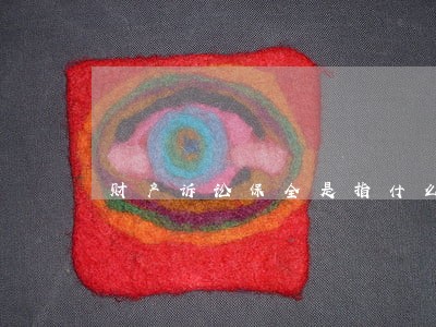 财产诉讼保全是指什么 财产诉讼保全是指什么