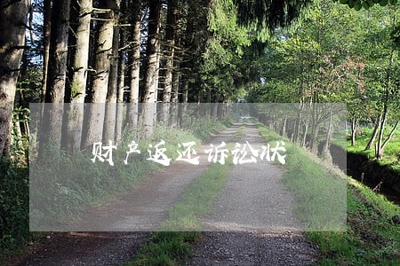 财产返还诉讼状 财产返还诉讼状