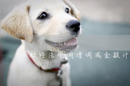 财经法规调增调减金额计算 财经法规调增调减金额计算