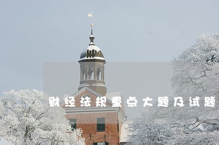 财经法规重点大题及试题解析 财经法规重点大题及试题解析