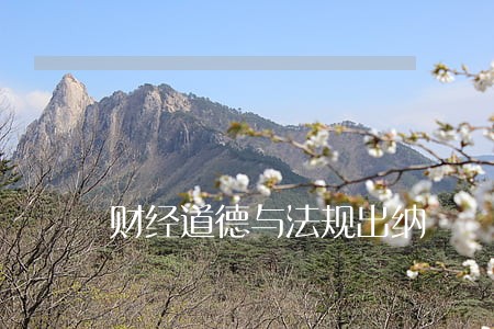 财经道德与法规出纳 财经道德与法规出纳