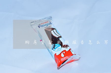 购房贷款逾期报告怎么写 购房贷款逾期报告怎么写