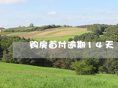 购房首付逾期14天 购房首付逾期14天