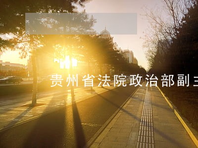 贵州省法院政治部副主任