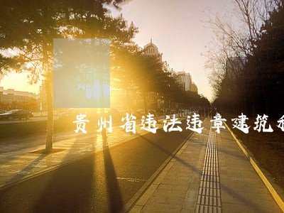 贵州省违法违章建筑程序规定 贵州省违法违章建筑程序规定
