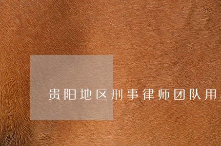贵阳地区刑事律师团队用心服务 贵阳地区刑事律师团队用心服务