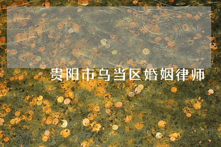 贵阳市乌当区婚姻律师 贵阳市乌当区婚姻律师