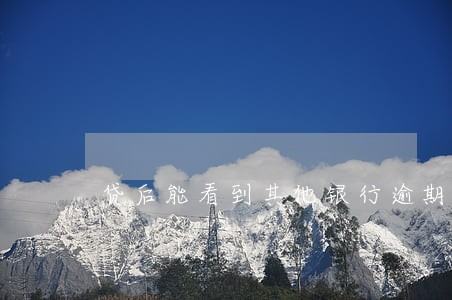 贷后能看到其他银行逾期吗 贷后能看到其他银行逾期吗