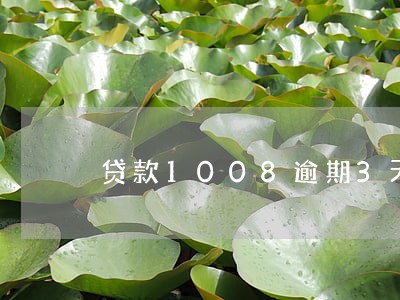 贷款1008逾期3天 贷款1008逾期3天