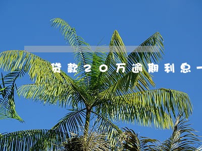 贷款20万逾期利息一直 贷款20万逾期利息一直