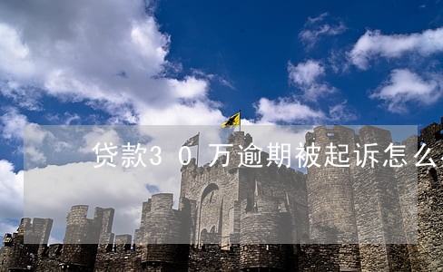 贷款30万逾期被起诉怎么办 贷款30万逾期被起诉怎么办