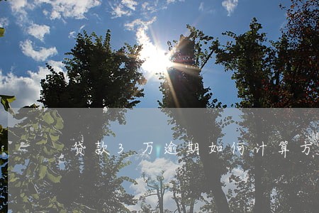 贷款3万逾期如何计算方法 贷款3万逾期如何计算方法