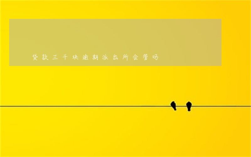 贷款三千块逾期派出所会管吗 贷款三千块逾期派出所会管吗