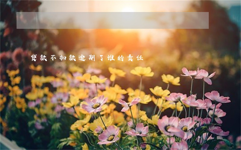 贷款不扣款逾期了谁的责任 贷款不扣款逾期了谁的责任