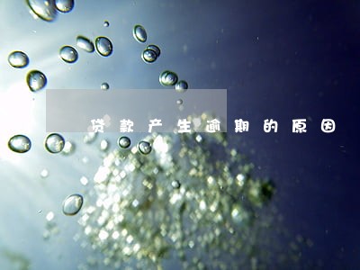 贷款产生逾期的原因 贷款产生逾期的原因