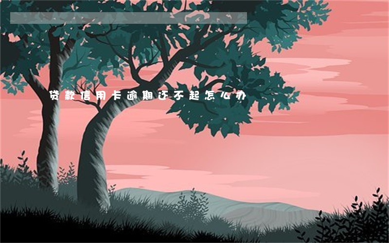 贷款信用卡逾期还不起怎么办 贷款信用卡逾期还不起怎么办