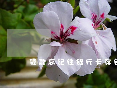 贷款忘记往银行卡存钱逾期了